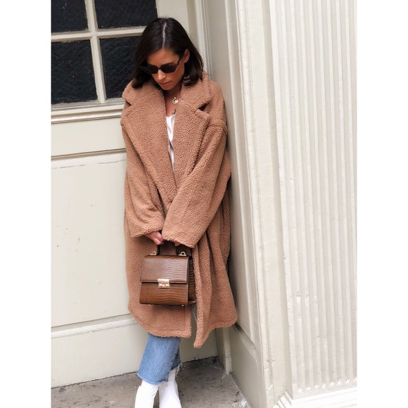 🆕Lorna Nude Tan Long Teddy Coat - Picture 6 of 8